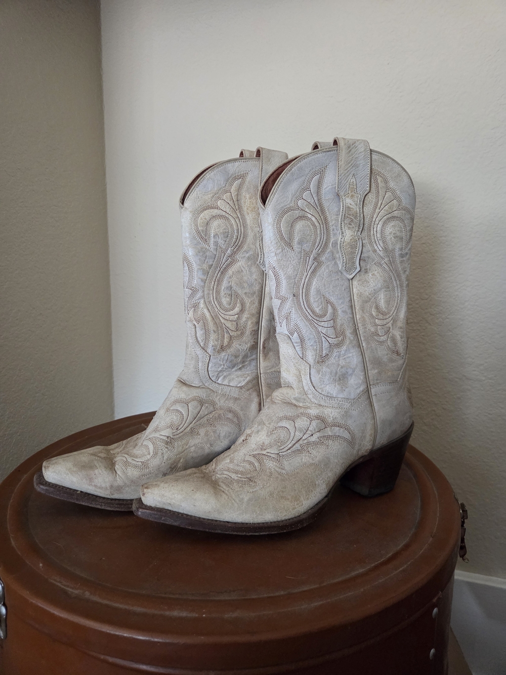 Dan Post Cream Cowboy Boots